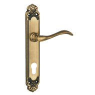 Door Lever Handle on Plate with key hol