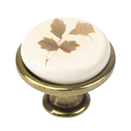 Porcelain Furniture Knob Beige With Bro