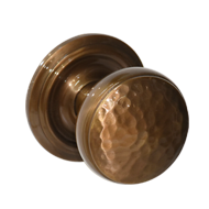 Brass Center Door Knob - Hammered Antiq