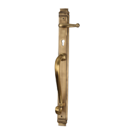 Brass Door Pull Handle on Long Plate wi
