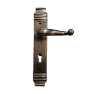 Door Lever Handle on Plate 13" - Antiqu