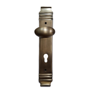 Door Knob on Plate 13" -  Antique Finis