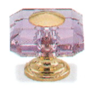 Square Pink Crystal Cabinet Knob - 25mm