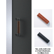 Door Handle - L206mm - ABS, Grain, Dark