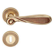 Aisha Door Handle on rose - French Gold