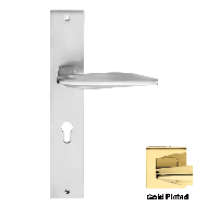 AQUA Door Lever handle on Plate - Gold 