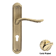 ARIA Door Lever handle on Plate - Gold 
