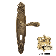 Arte Door Lever handle on Plate - Gold 