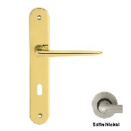 Brixia Mortise Handle on Plate - Satin 