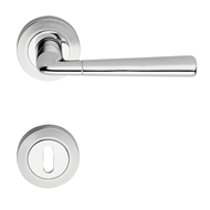 Tess Door Handle on Rose - Satin Brass 