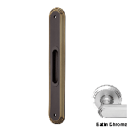 Chic Flush Door Handle On Plate - Satin