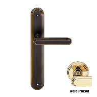 Chic Mortise Handle On Plate - Gold Pla