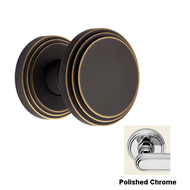 Chic Fixed Door Knob on Rose - Polished