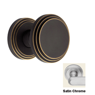 Chic Fixed Door Knob On Rose - Satin Ch