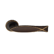 Fish Door Handle on Rose - Matt Bronze 