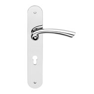 Nau Door Lever Handle on Plate in Polis