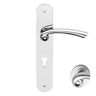 Nau Door Lever Handle on Plate in Satin