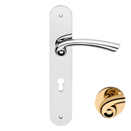 Nau Door Lever Handle on Plate in Gold 