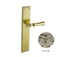 Urbe Door lever handle set on plate wit