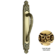 Door pull handle on plate - 415MM - Gol