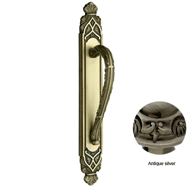 Door pull handle on plate - 415MM - Ant