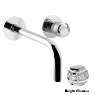 Single lever wall basin mixer with blac