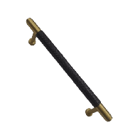 Leather Brass Cabinet Handle - 12" - Sa