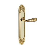 Door lever handle set on plat
