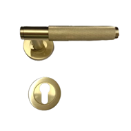 Knurling Brass Door Lever Handle - PVD 