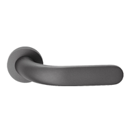 Point Door Lever Handle on rose  - Blac