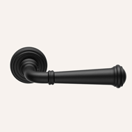 Decor Lever Handle on Rose in Black Fin