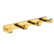 Four Robe Hook - Brush Gold Finish - AX