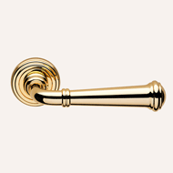 Decor Lever Handle on Rose in Gold Plat