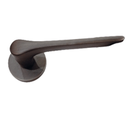 Brass Door Lever Handle - Gun Metal Fin