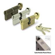 Cylinder Lock - LxK - 70mm - Satin Nick