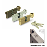 Cylinder Lock - LxK - 80mm - Satin Nick