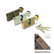 Cylinder Lock - LxK - 90mm -  Antique B