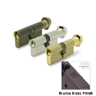Cylinder Lock - CoinxKnob - 100mm - Bro