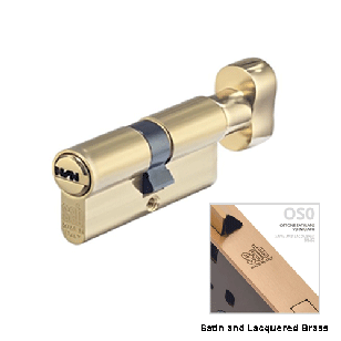 Cylinder Lock - 70mm - LxK - Satin and 