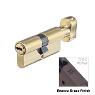 Cylinder Lock - 90mm - LxK - Bronze Bra