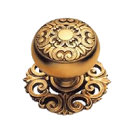 Mosaccio Cabinet Knob with Rose - Antiq