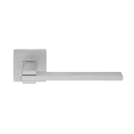 Slim Door Handle On Rose - Satin Chrome
