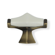 Ceramic Cabinet Handle - Bright Brass w