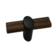 Wooden Cabinet Knob - 60mm - Matt Black