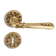 Todi Door Lever Handle on Rose - Satin 
