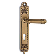 LILLE  Door Lever Handle on Plate - Sat