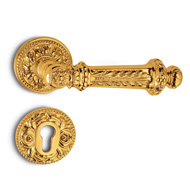 Paestum Door Handle on rose - Satin Bro