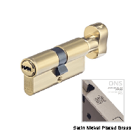 Cylinder Lock - 80mm - LxK - Satin Nick